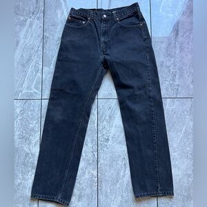 Levi's 505 Mens Black Regular Fit Straight Leg Jeans 100%Cotton Size 33W x 32L